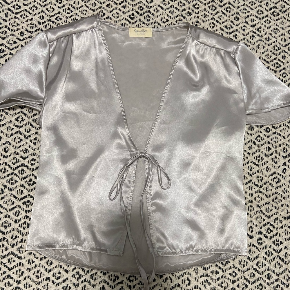 Brandy Melville silky front tie top.